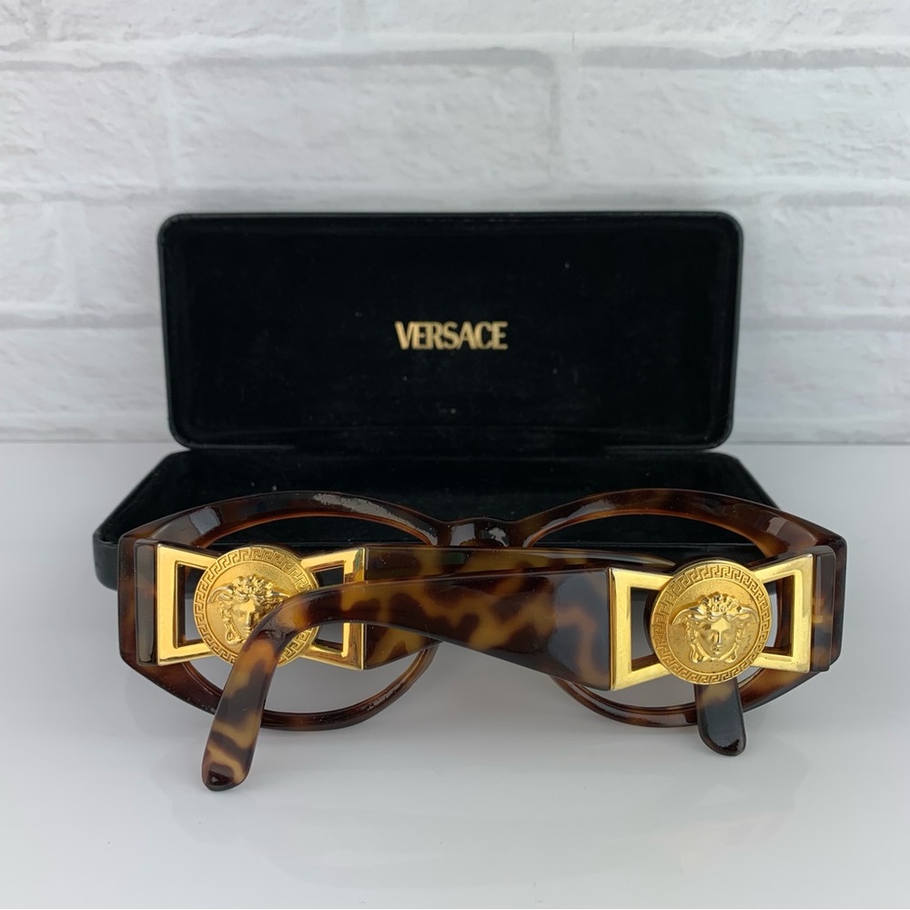 RARE Vintage GIANNI VERSACE MOD 424/ COL.869 OD Tortoise Sunglasses - Picture 5 of 11